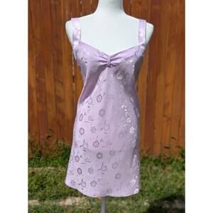 California Dynasty Pastel Lavender Floral Slip Chemise Negligee